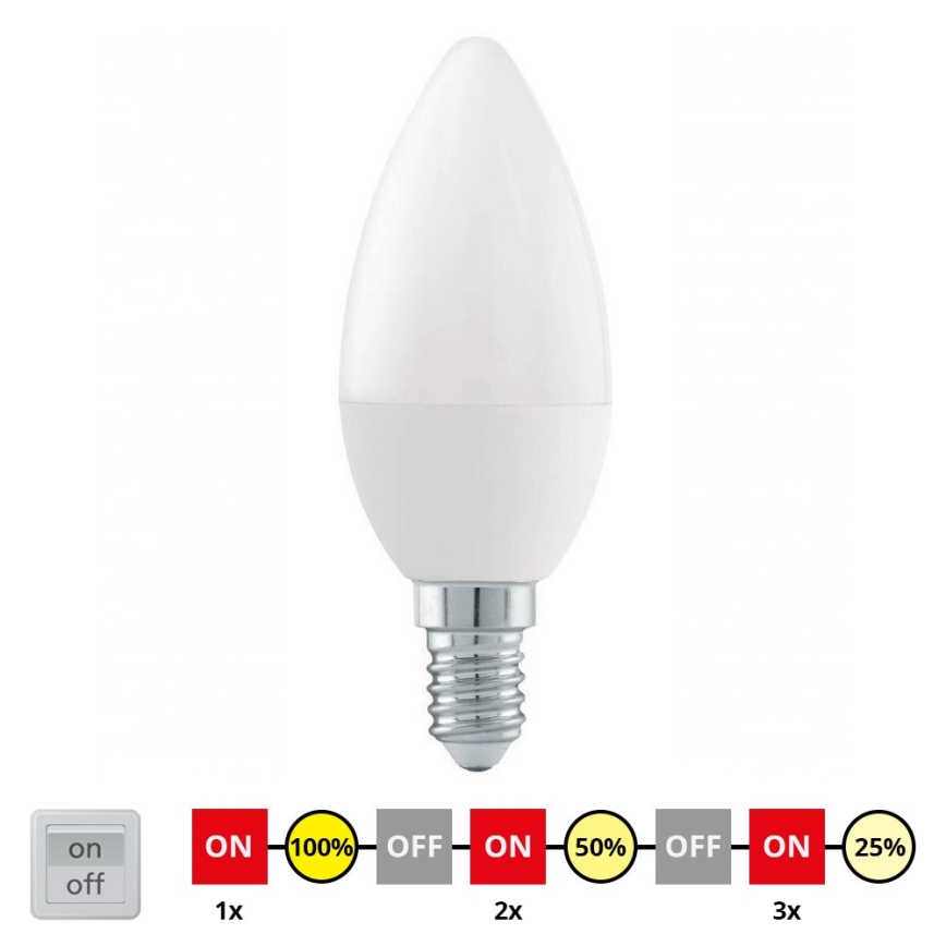 LED Hämardatav pirn C37 E14/6W/230V 3000K - STEPDIMMING - Eglo 54834