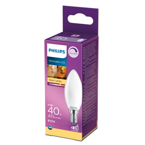 LED Hämardatav pirn CANDLE Philips B35 E14/4,5W/230V 2700K