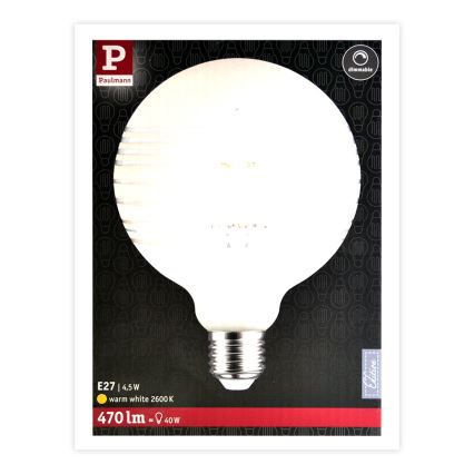 LED Hämardatav pirn CLASSIC G125 E27/4,5W/230V 2600K - Paulmann 28744