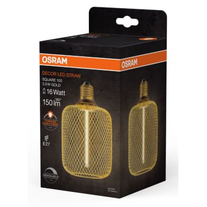 LED Hämardatav pirn DECOR FILAMENT E27/3,5W/230V 1800K kuldne - Osram