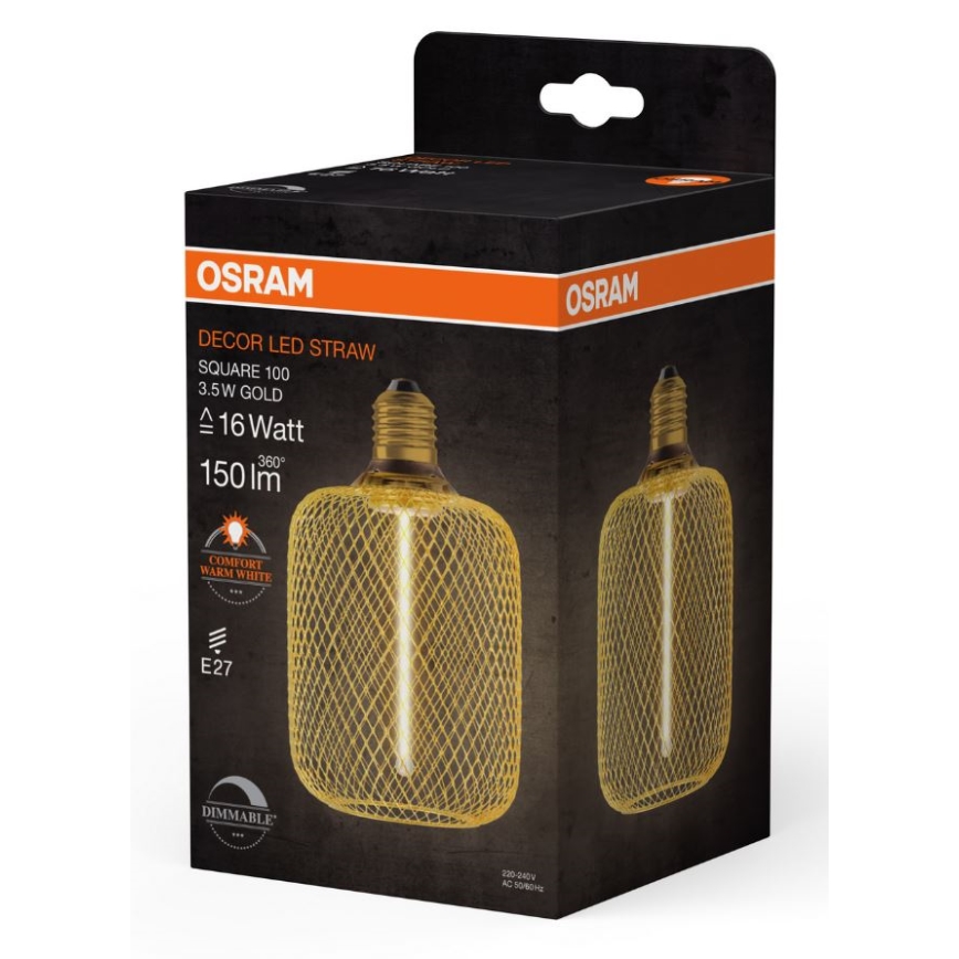 LED Hämardatav pirn DECOR FILAMENT E27/3,5W/230V 1800K kuldne - Osram
