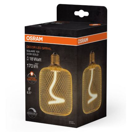 LED Hämardatav pirn DECOR FILAMENT E27/3,5W/230V 1800K kuldne - Osram