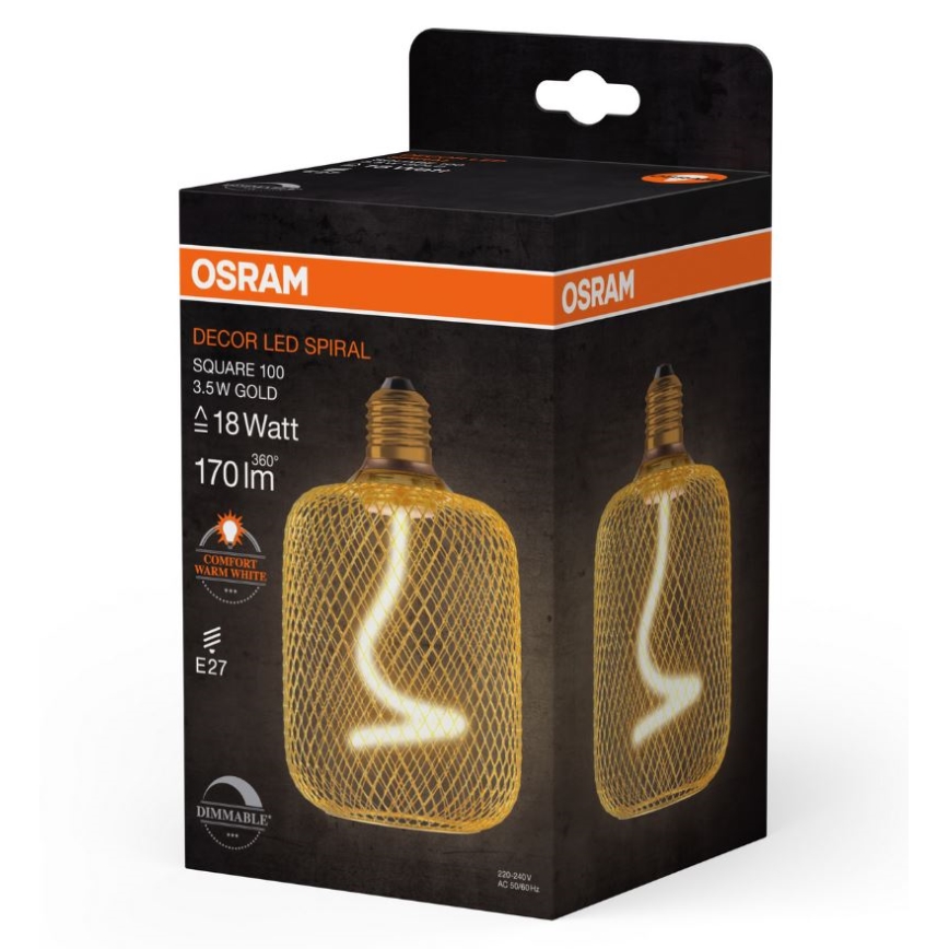 LED Hämardatav pirn DECOR FILAMENT E27/3,5W/230V 1800K kuldne - Osram