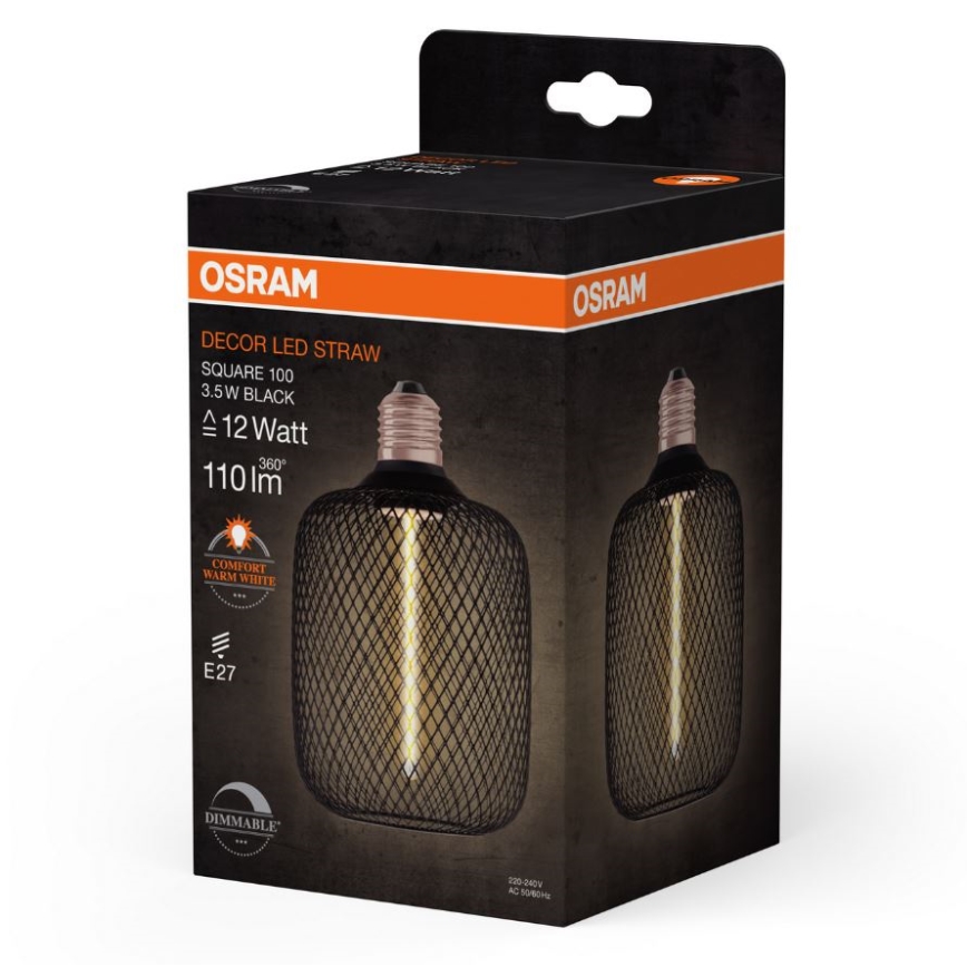 LED Hämardatav pirn DECOR FILAMENT E27/3,5W/230V 1800K must - Osram