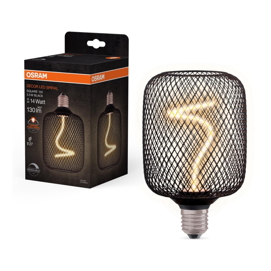 LED Hämardatav pirn DECOR FILAMENT E27/3,5W/230V 1800K must - Osram