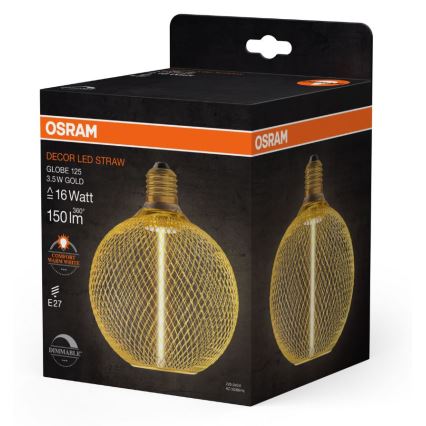 LED Hämardatav pirn DECOR  FILAMENT G125 E27/3,5W/230V 1800K kuldne - Osram