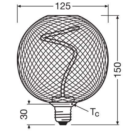 LED Hämardatav pirn DECOR FILAMENT G125 E27/3,5W/230V 1800K kuldne - Osram