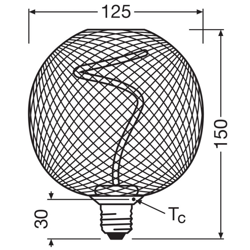 LED Hämardatav pirn DECOR FILAMENT G125 E27/3,5W/230V 1800K must - Osram