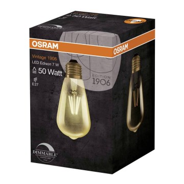 LED Hämardatav pirn EDISON E27/7W/230V 2500K - Osram