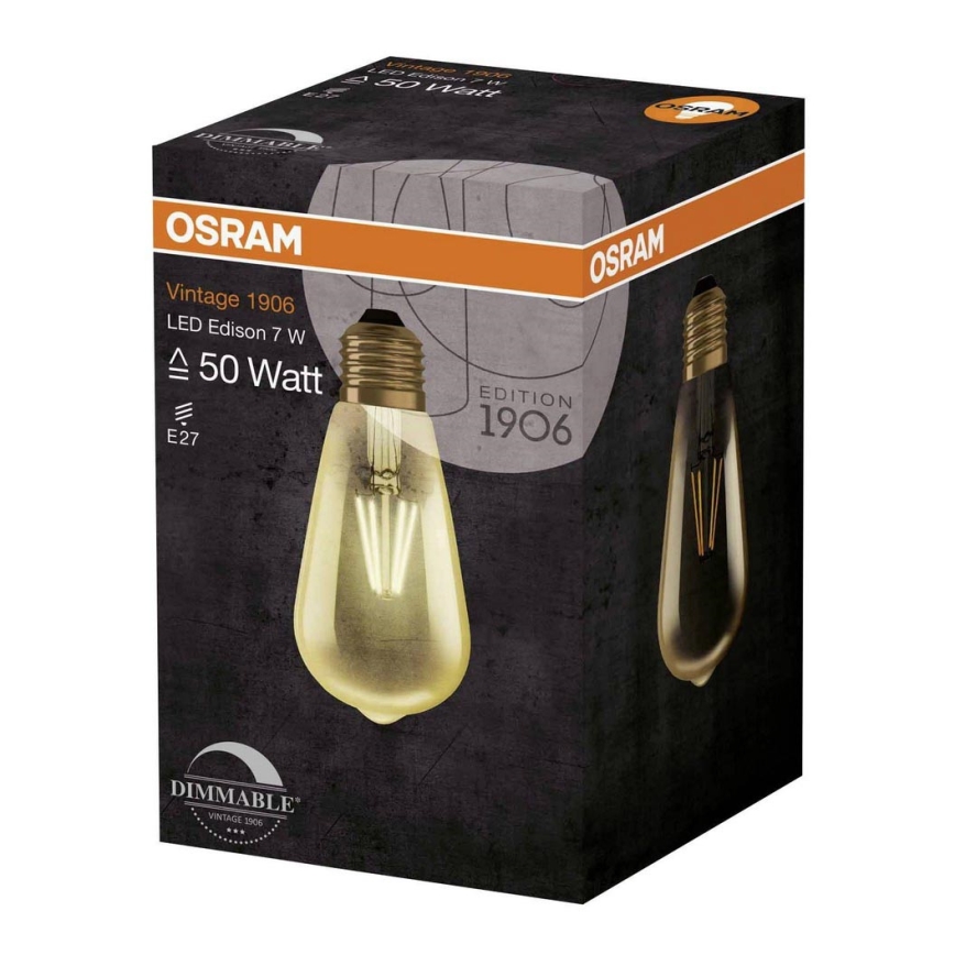 LED Hämardatav pirn EDISON E27/7W/230V 2500K - Osram