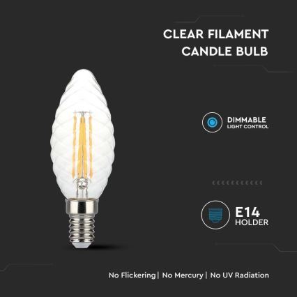 LED Hämardatav pirn FILAMENT E14/4W/230V 3000K