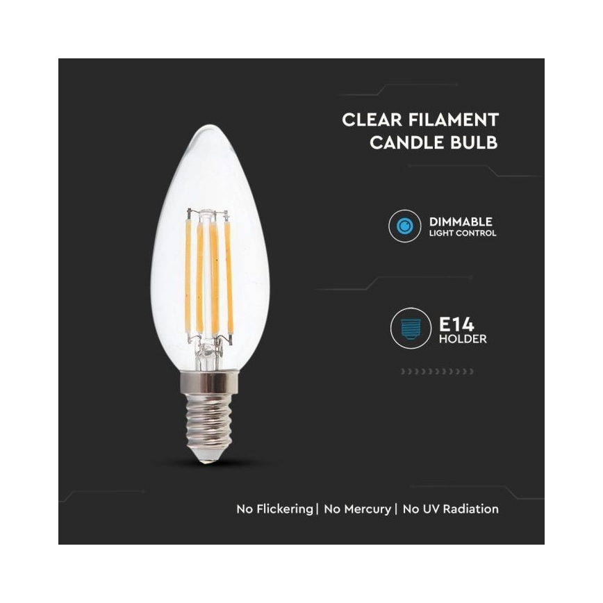 LED Hämardatav pirn FILAMENT E14/4W/230V 3000K