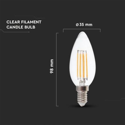 LED Hämardatav pirn FILAMENT E14/4W/230V 3000K