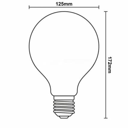LED Hämardatav pirn FILAMENT G125 E27/12W/230V 2000K