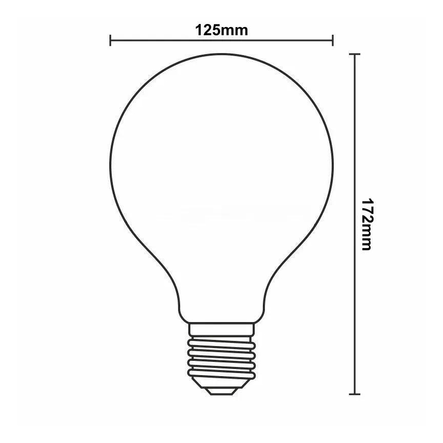 LED Hämardatav pirn FILAMENT G125 E27/12W/230V 2000K