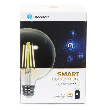 LED Hämardatav pirn FILAMENT G125 E27/6W/230V 2700-6500K Wi-Fi - Aigostar