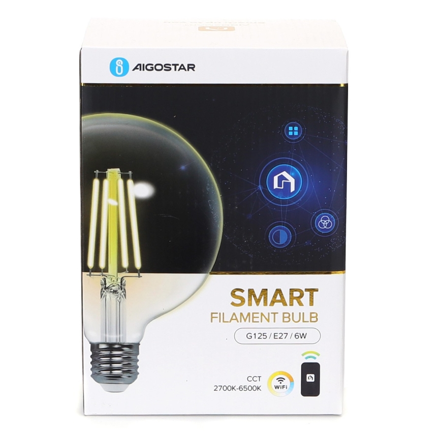 LED Hämardatav pirn FILAMENT G125 E27/6W/230V 2700-6500K Wi-Fi - Aigostar