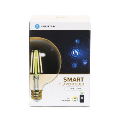 LED Hämardatav pirn FILAMENT G125 E27/6W/230V 2700-6500K Wi-Fi - Aigostar