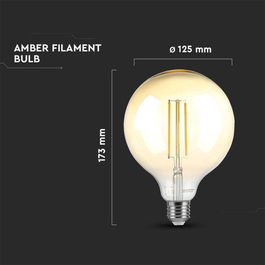 LED Hämardatav pirn FILAMENT G125 E27/8W/230V 2200K