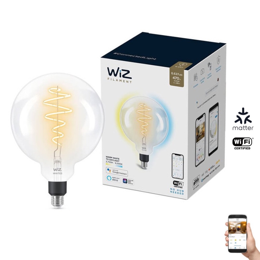 LED Hämardatav pirn FILAMENT G200 E27/6,5W/230V 2700-6500K CRI 90 Wi-Fi - WiZ