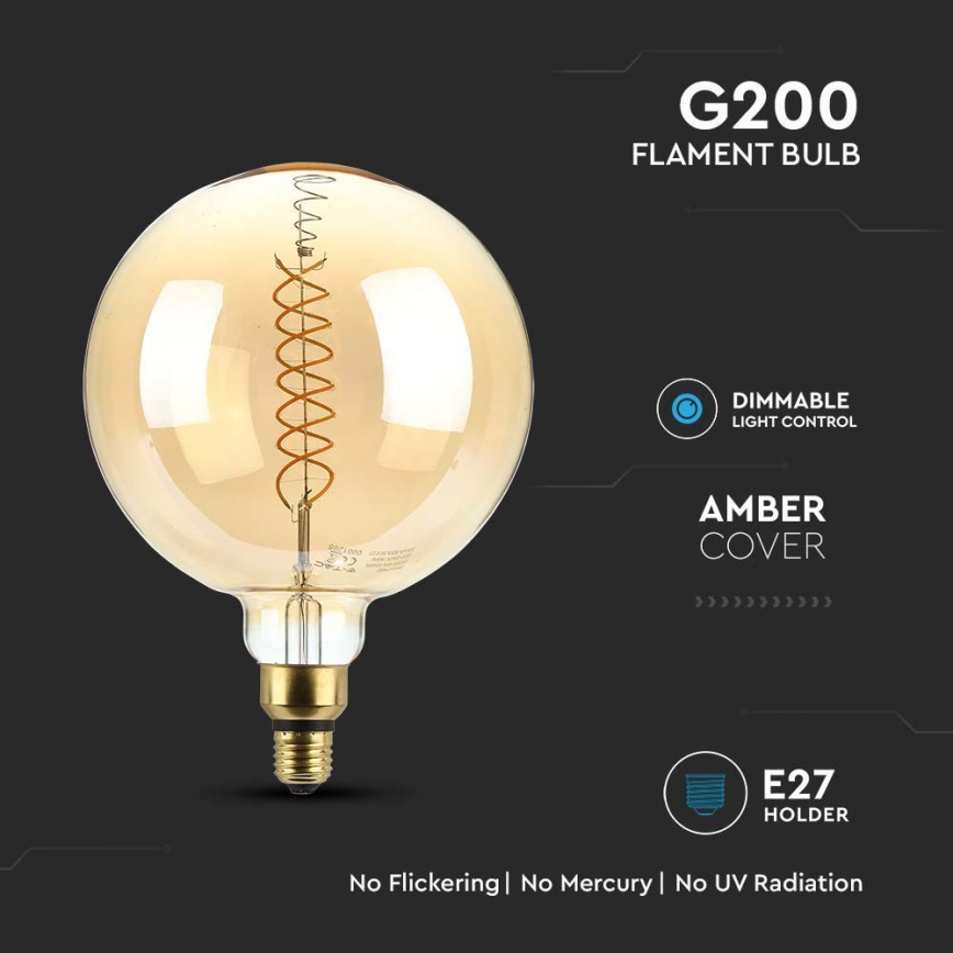 LED Hämardatav pirn FILAMENT G200 E27/8W/230V 1800K