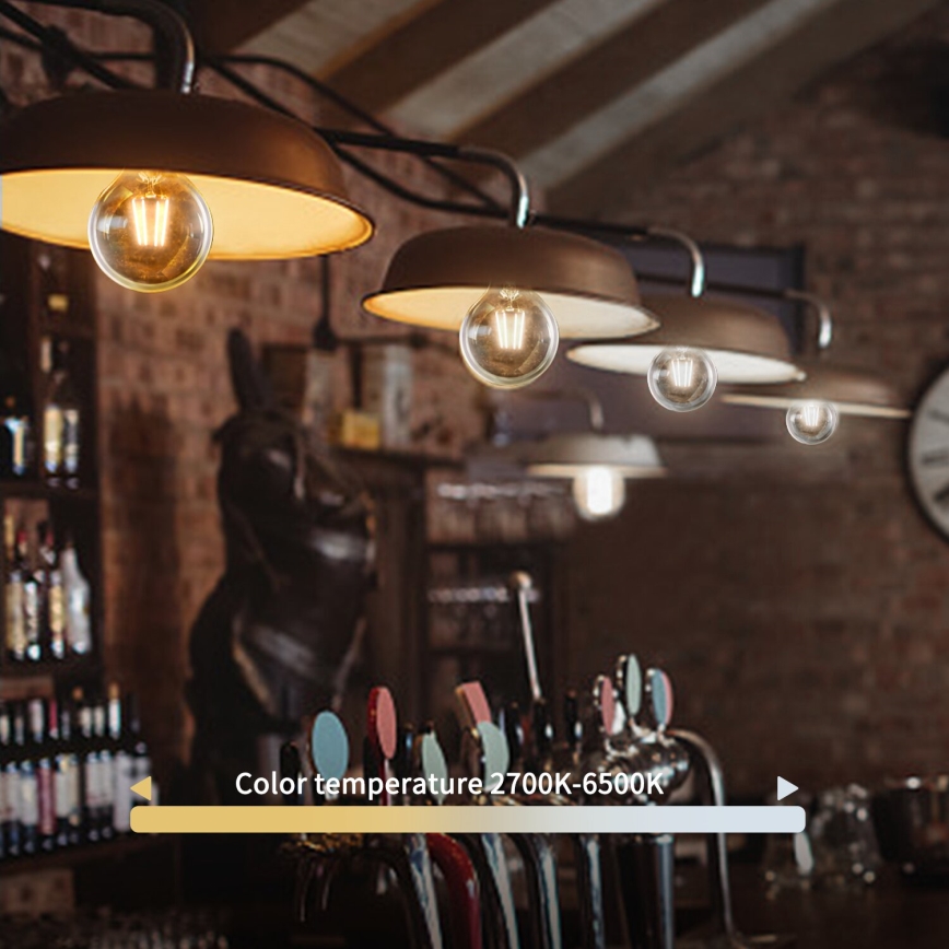 LED Hämardatav pirn FILAMENT G45 E14/4,5W/230V 2700-6500K Wi-Fi - Aigostar
