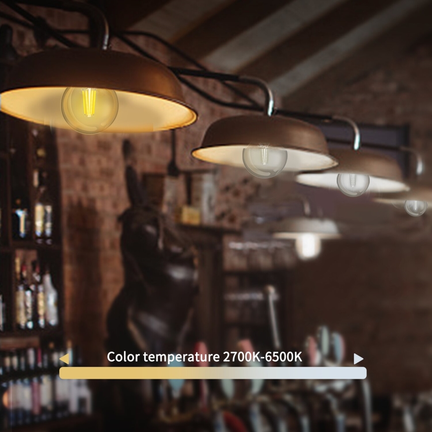 LED Hämardatav pirn FILAMENT G45 E27/4,5W/230V 2700-6500K Wi-Fi - Aigostar