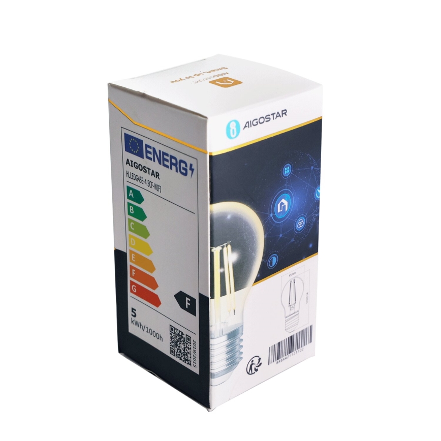 LED Hämardatav pirn FILAMENT G45 E27/4,5W/230V 2700-6500K Wi-Fi - Aigostar