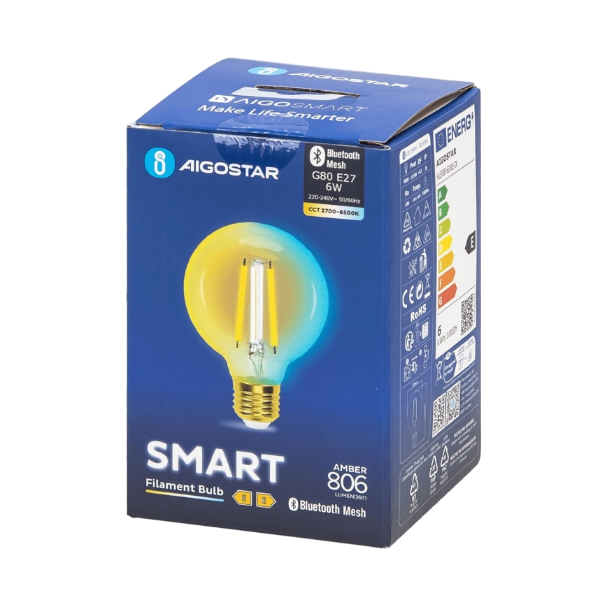 LED Hämardatav pirn FILAMENT MESH Nutikas G80 E27/6W/230V 2700-6500K - Aigostar