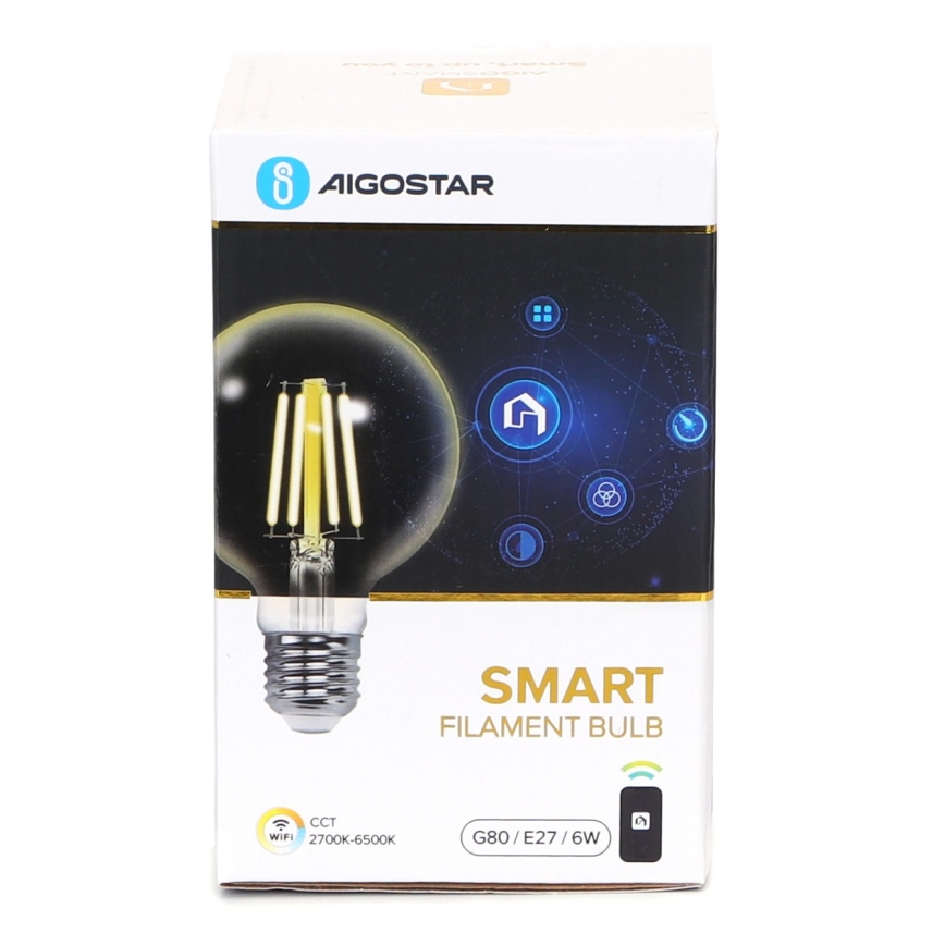 LED Hämardatav pirn FILAMENT G80 E27/6W/230V 2700-6500K Wi-Fi - Aigostar