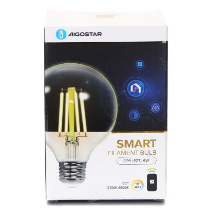 LED Hämardatav pirn FILAMENT G95 E27/6W/230V 2700-6500K Wi-Fi - Aigostar