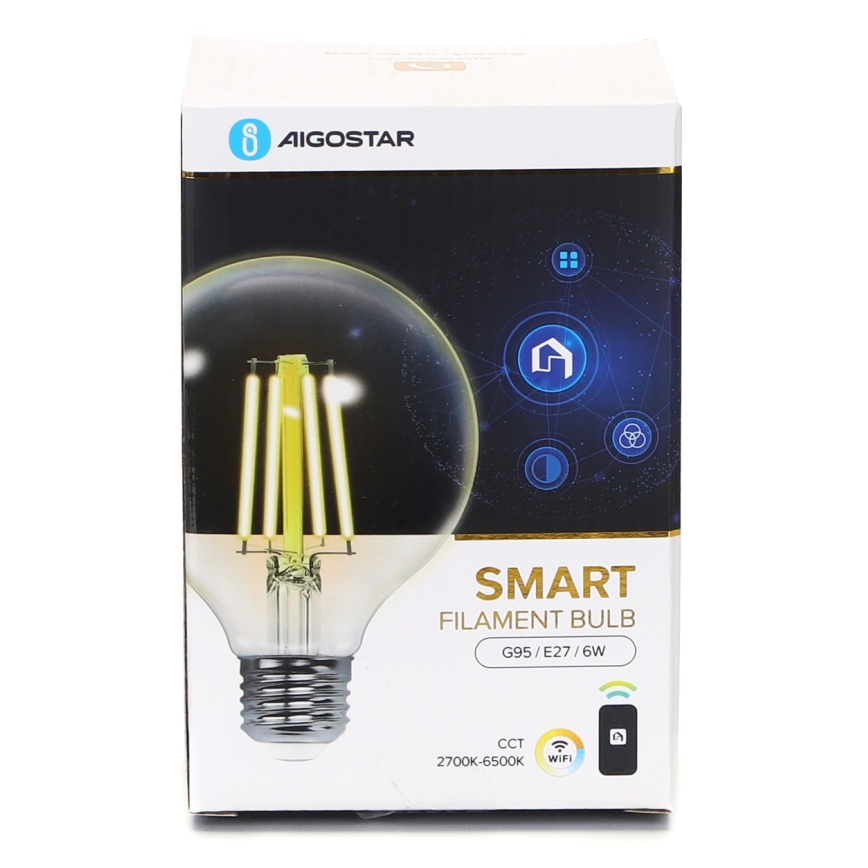 LED Hämardatav pirn FILAMENT G95 E27/6W/230V 2700-6500K Wi-Fi - Aigostar