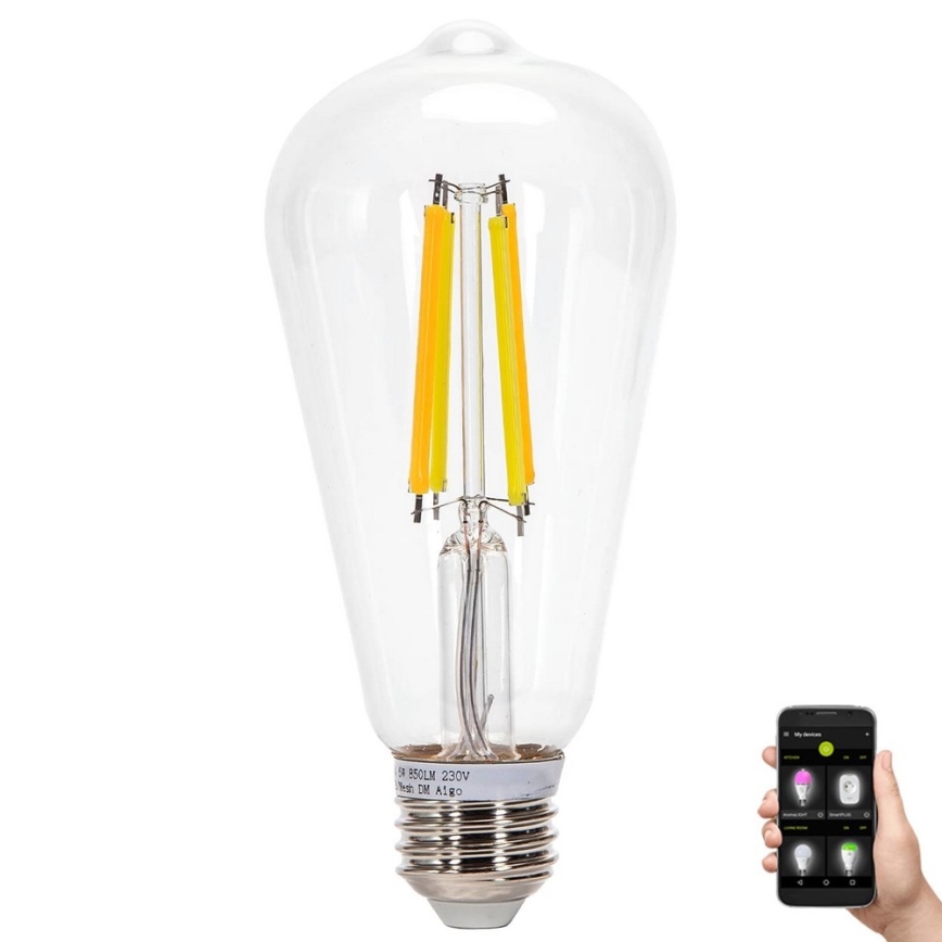 LED Hämardatav pirn FILAMENT MESH Nutikas ST64 E27/6W/230V 2700-6500K - Aigostar