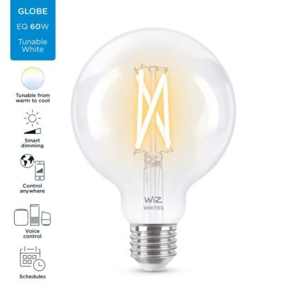 LED Hämardatav pirn FILAMENT G95 E27/6,7W/230V 2700-6500K CRI 90 Wi-Fi - WiZ