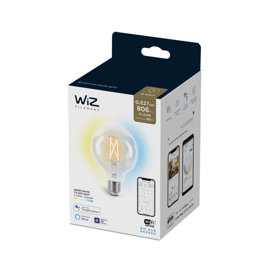 LED Hämardatav pirn FILAMENT G95 E27/6,7W/230V 2700-6500K CRI 90 Wi-Fi - WiZ