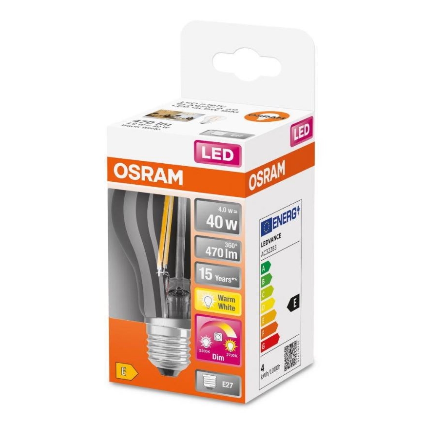LED Hämardatav pirn GLOW DIM A60 E27/4W/230V 2200-2700K - Osram