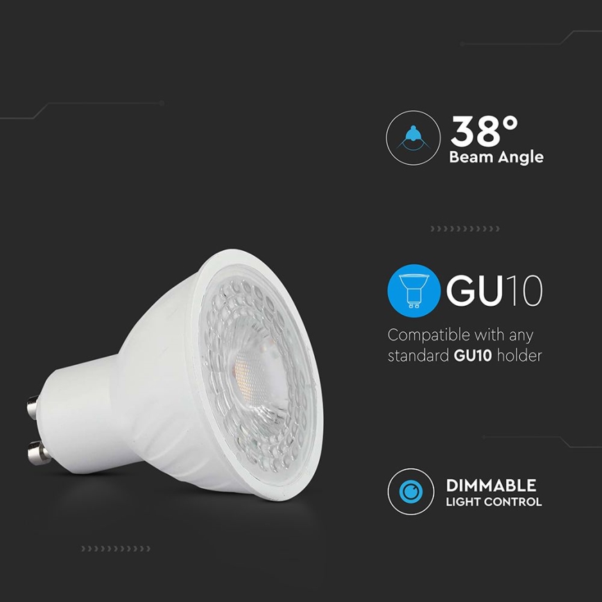 LED Hämardatav pirn GU10/6W/230V 6500K 38°