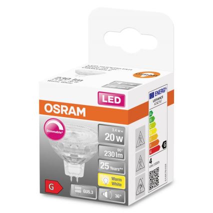 LED Hämardatav pirn GU5,3/3,4W/230V 2700K CRI 90 - Osram