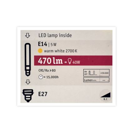 LED Hämardatav pirn MOSAIC G125 E27/5W/230V 2700K - Paulmann 28750