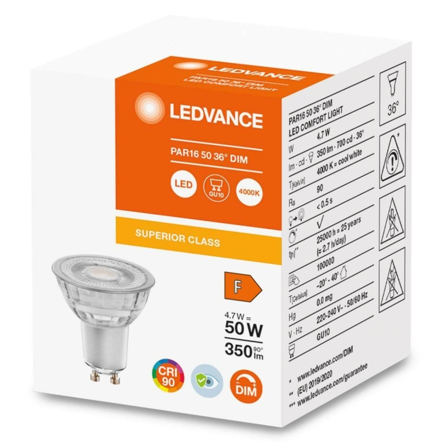 LED Hämardatav pirn PAR16 GU10/4,7W/230V 4000K 36° CRI 90 - Osram