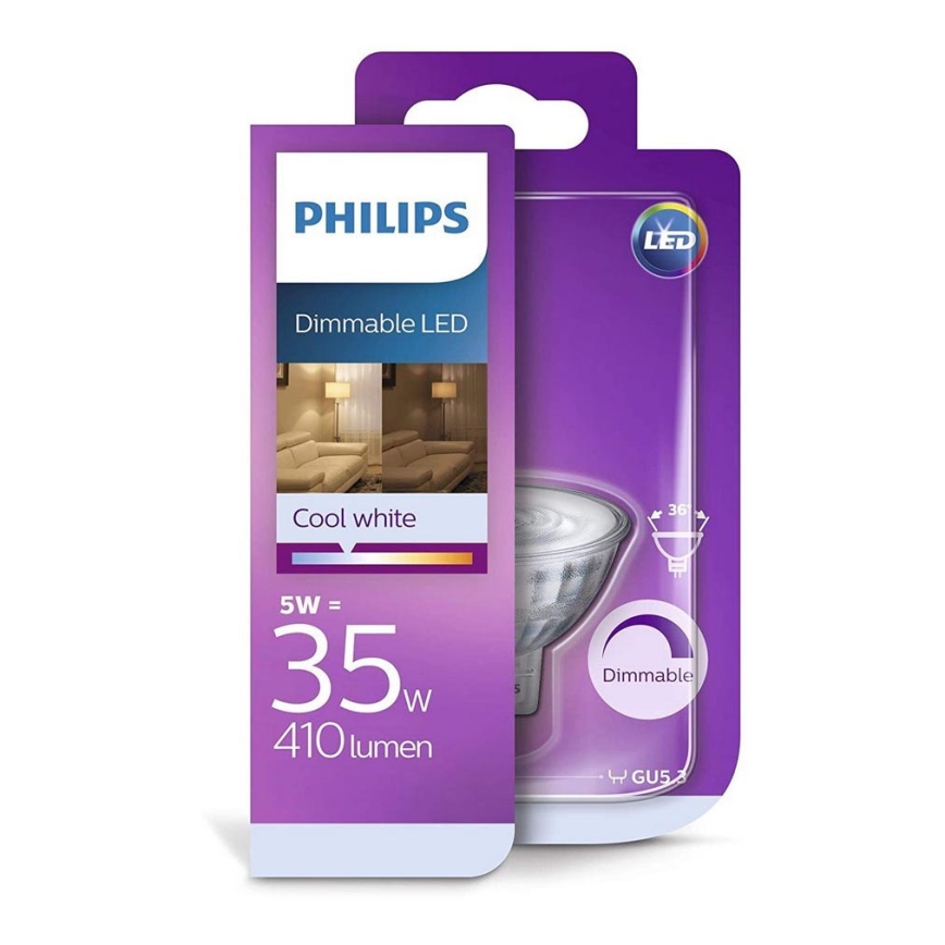 LED Hämardatav pirn Philips GU5,3/5W/12V 4000K