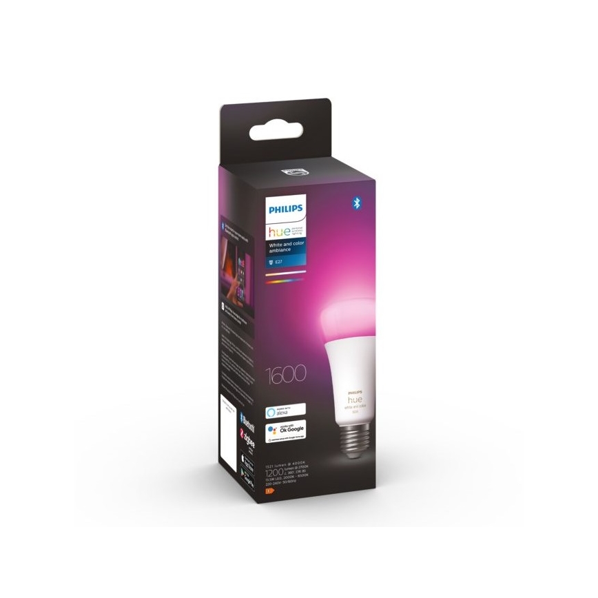 LED Hämardatav pirn Philips Hue White And Color Ambiance A67 E27/13,5W/230V 2000-6500K