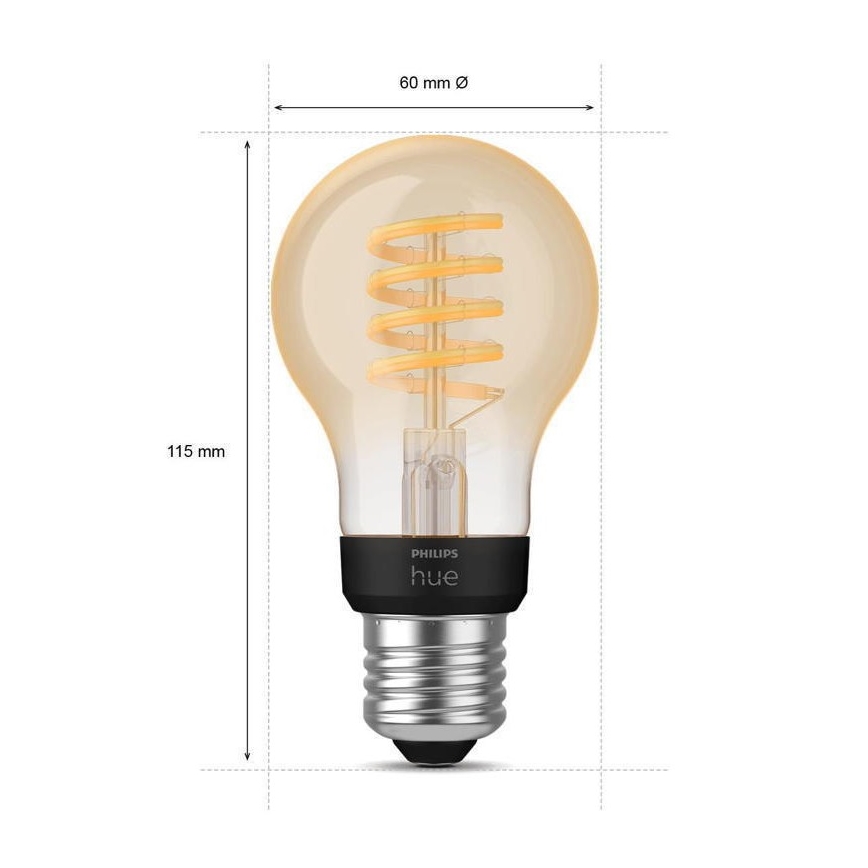 LED Hämardatav pirn Philips Hue WHITE AMBIANCE A60 E27/7W/230V 2200-4500K