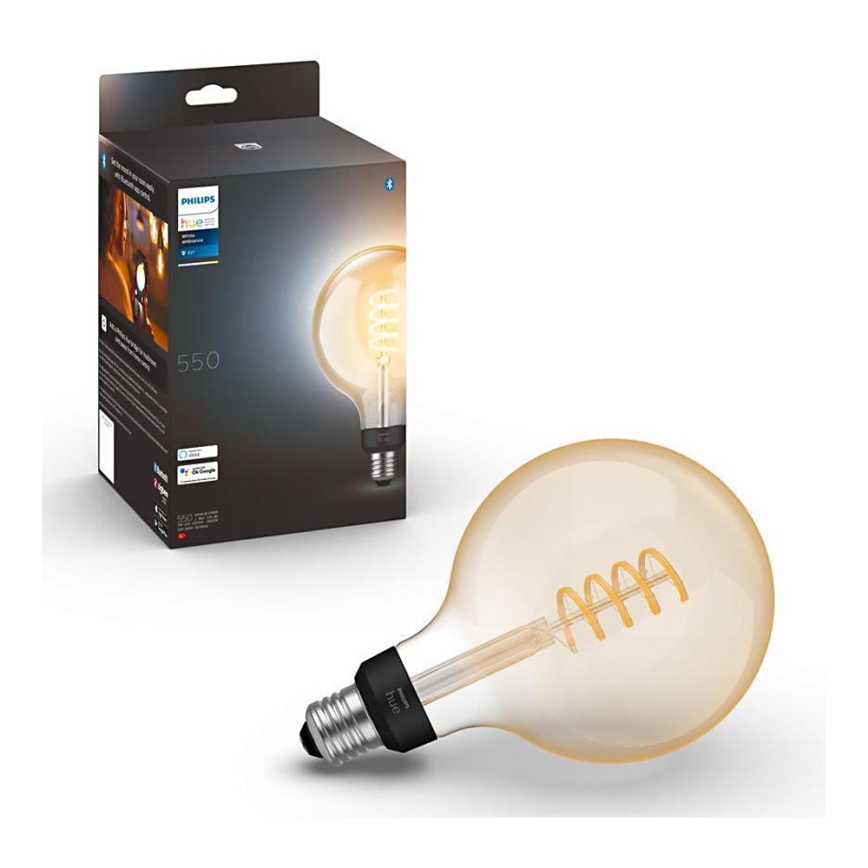 LED Hämardatav pirn Philips Hue WHITE AMBIANCE G125 E27/7W/230V 2200-4500K