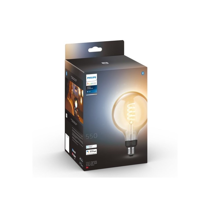 LED Hämardatav pirn Philips Hue WHITE AMBIANCE G125 E27/7W/230V 2200-4500K