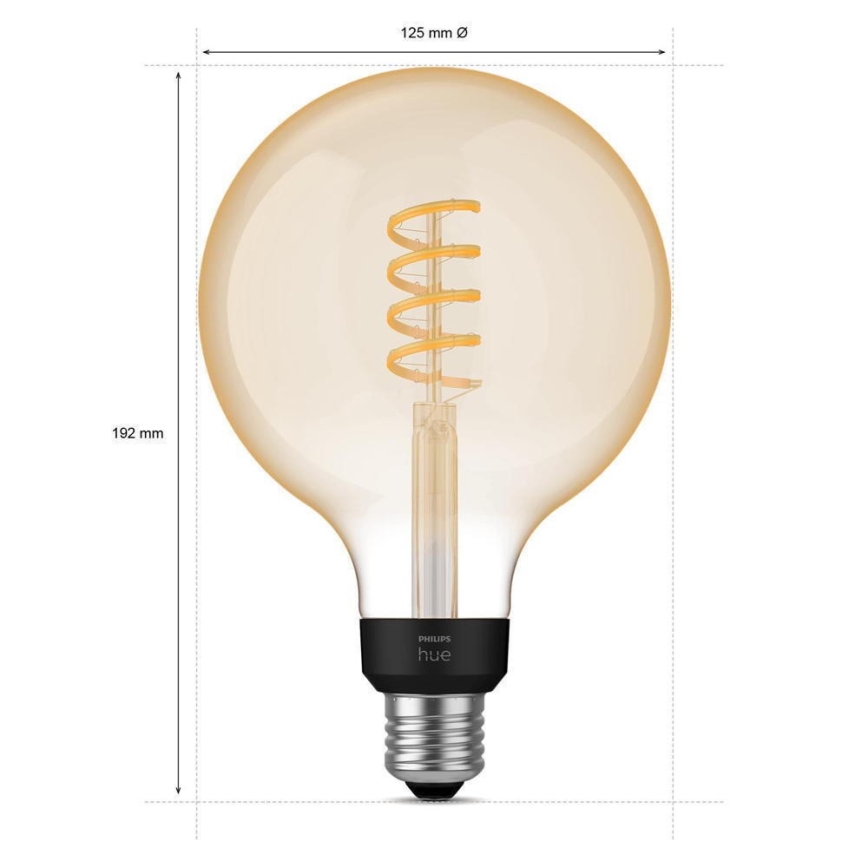 LED Hämardatav pirn Philips Hue WHITE AMBIANCE G125 E27/7W/230V 2200-4500K