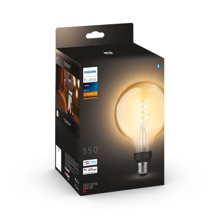 LED Hämardatav pirn Philips Hue WHITE FILAMENT G125 E27/7W/230V 2100K