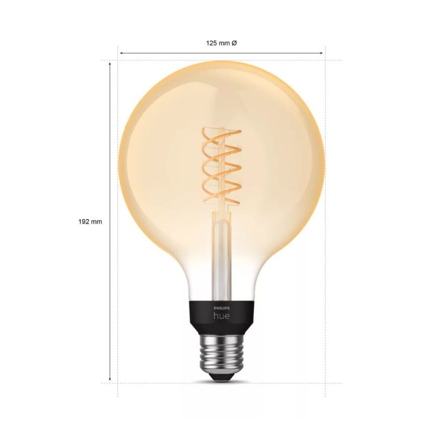 LED Hämardatav pirn Philips Hue WHITE FILAMENT G125 E27/7W/230V 2100K