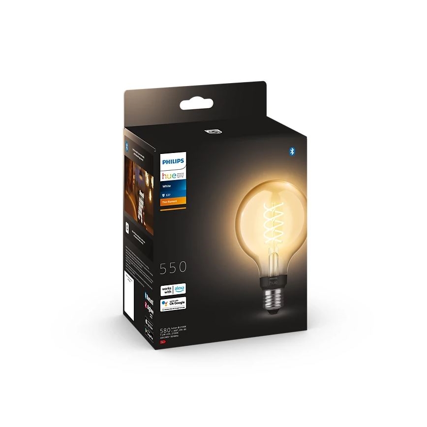 LED Hämardatav pirn Philips Hue WHITE FILAMENT G93 E27/7,2W/230V 2100K