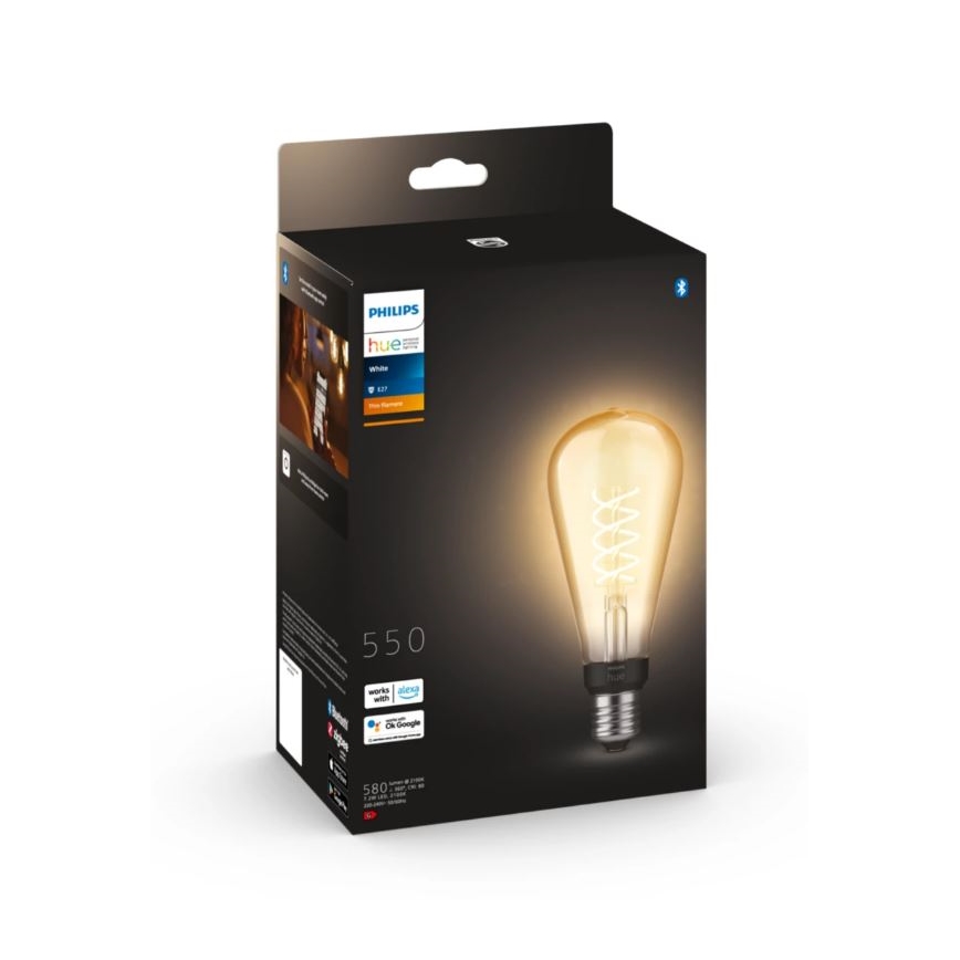 LED Hämardatav pirn Philips Hue WHITE FILAMENT ST72 E27/7W/230V 2100K